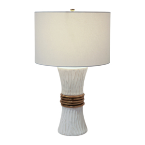 Lampada da Tavolo Moderna Scanalata con Anello in Metallo per Arredamento Casa, Camera da Letto, Soggiorno, Stile Elegante - Product Image 2