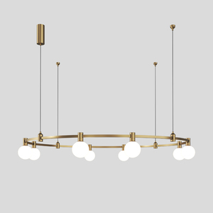 Modern Luxury LED Ceiling Lamp Indoor Lighting Surface Mounting Brass Circular Track Decorative <b>Light</b> for Villa Living Room - Product Image 3