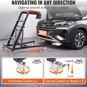 MEDSEN - Carro de <span class=keywords><strong>Taller</strong></span> Plegable de Acero para Automóviles, con Capacidad de 400 Libras, 4 Ruedas Giratorias, Color Negro, Herramienta de Reparación de Carrocería - Product Image 4