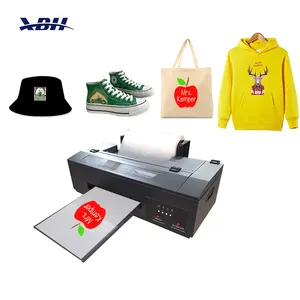 XBH A3 Small Desktop DTF Weiße Tinte Direkt zum Film drucker CMYKWW Impresora L1800 für Kleidungs stücke Hoodie Schuhe Canvas Bag Printing