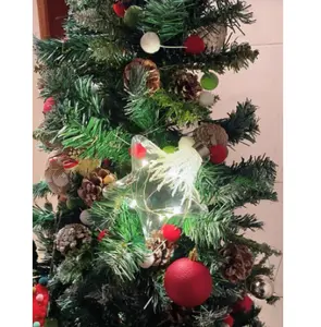 सेंट वैलेंटाइन होम क्रिसमस ग्लास डेकोरेशन हैंगिंग एलईडी ग्लास कस्टम आभूषण क्रिसमस रोप बॉल लाइट एलईडी के साथ