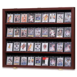 Display de cartão para esportes, display de cartão preto personalizado, 36-grade de exibição de cartão esportivo com moldura de acrílico
