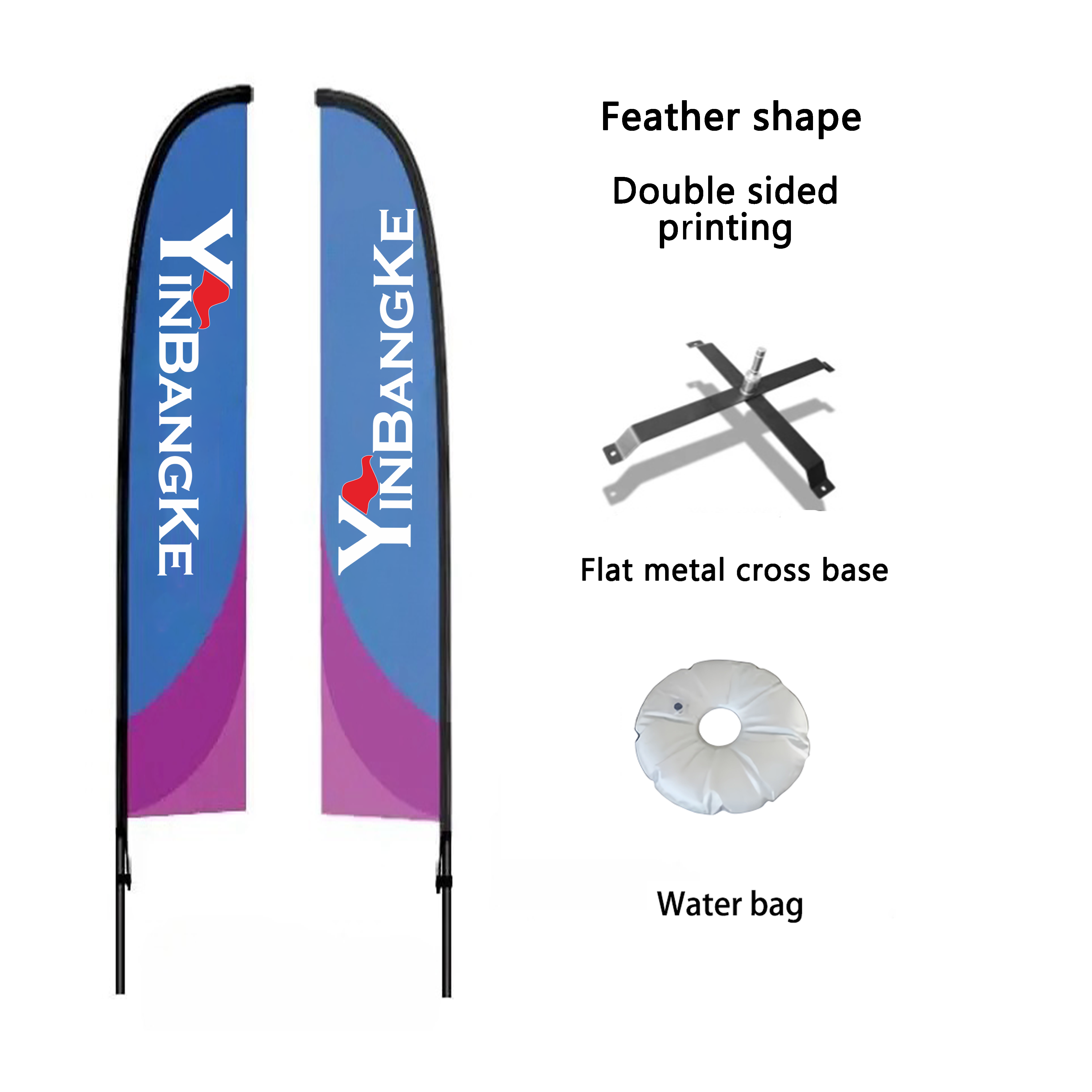 Double Sided Printing +Flat metal cross base