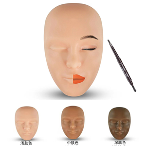Hadiyah belleza silicona 5D <span class=keywords><strong>tatuaje</strong></span> Facial entrenamiento cabeza práctica maquillaje permanente labio ceja <span class=keywords><strong>tatuaje</strong></span> piel maniquí cara cabeza - Product Image 5