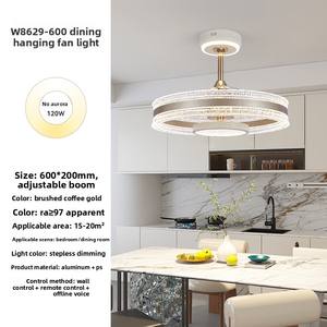 Lampadario a Sospensione Moderno di Lusso Dorato, Ventilatore da Soffitto <span class=keywords><strong>LED</strong></span> di Nuovo Design per Soggiorno e Sala da Pranzo, Elegante Lampadario Ventilatore Sospeso - Product Image 2