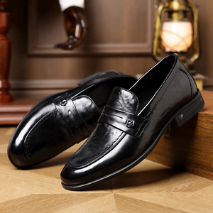 2026 Spring Men's Leather Shoes Formal Business <b>Slip</b> <b>On</b> Loafers High End Casual Wedding Shoes - Product Image 5