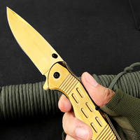 Couteau de poche pliant à lame noire de haute qualité |   Couteau de poche EDC avec manche en aluminium pour le camping et les activités de plein air
