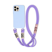 Casing ponsel silikon selempang dengan tali bahu, casing ponsel silikon selempang untuk iPhone XR 11 12 13 15 Plus Pro Max