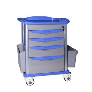 Chariot de transport en ABS épaissi avec roulettes silencieuses pour médicaments ; chariot à main en plastique durable. - Product Image 5