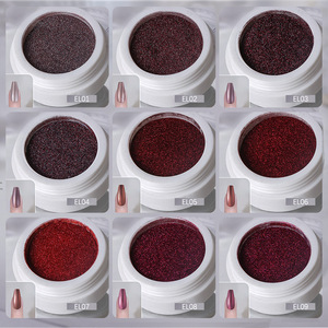 Nouveauté, vente en gros, 9 couleurs, décorations pour ongles en paillettes miroir magiques rouges du Nouvel An, poudre miroir magique pour ongles rouges - Product Image 3
