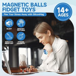 Palline Magnetiche in Silicone Antistress per <span class=keywords><strong>Adulti</strong></span> e Adolescenti, Set da 4 Pezzi, Giocattoli Sensoriali per Autismo, <span class=keywords><strong>ADHD</strong></span>, Ansia, con Texture Divertenti, Giocattolo da Ufficio - Product Image 5
