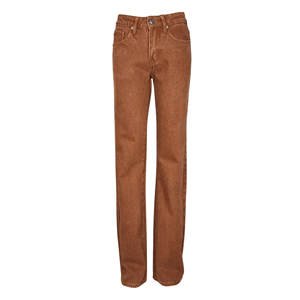 Breathable Women's Brown Denim <strong>Jeans</strong> <strong>Size</strong> <strong>12</strong> Tummy Control Straight Leg With Button Decoration - Product Image 2