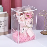 Boîte transparente personnalisée boîte cadeau bricolage fleurs anniversaire boîte d'emballage portable avec logo personnalisé