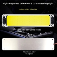 Luz de Techo Interior LED COB YD Ultra Brillante, 18W, 12V/24V, de Aluminio, para Auto, Camioneta, Furgoneta, RV, con Interruptor, Blanca, 3 Tamaños