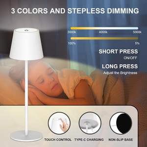 Lampada da Scrivania Antela Heavy Duty a LED Dimmerabile Touch 3000K 4000K 5000K Ricaricabile a Batteria per Casa Ufficio Studio - Product Image 6