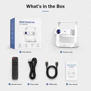 Projetor Mini Portátil LED C9 Whale <span class=keywords><strong>TV</strong></span> Smart Android com Suporte a Wifi 4K para Home Theater e Jogos 5G <span class=keywords><strong>Usb</strong></span> - Product Image 6