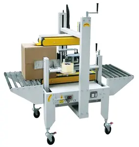Semi-Automatic Tape Carton Sealing Machine Food Beverage Chemical Industries Manufacturing Plant Use Pneumatic PLC Bearing