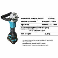 Meuleuse d'angle électrique sans balais rechargeable industrielle 220V 900W 125mm 230mm Disque de meulage 9000 tr/min Polissage Coupe Batterie