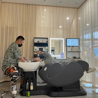 Chaise électrique moderne avec shampoing et bol pour salon de coiffure Nouveau design de lit de massage en cuir synthétique avec lavage à contre-courant pour salon ou hôtel