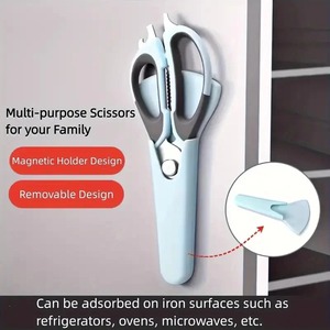 7-in-1 <b>Multifunctional</b> Kitchen Scissors with Magnetic Holder Stainless Steel Food Scissors for Meat Fish Kitchen Food Scissors - Product Image 5