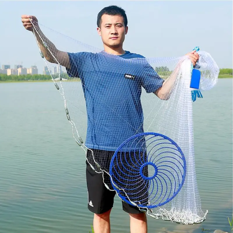 Vente en gros, filet de pêche télescopique pliable en Nylon Multifilament