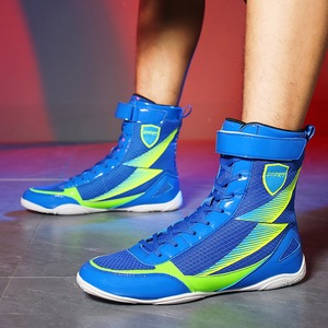 Wrestling Shoes High Top Mesh Upper Rubber Outsole Unisex Spring Training Combat Sanda Boxing K003 White - Product Image 3