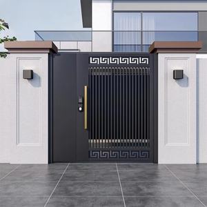 Puerta Doble Moderna de Hierro Forjado y Aleación de Aluminio para Exteriores, con Entrada Eléctrica para Patio y Áreas Rurales - Product Image 3