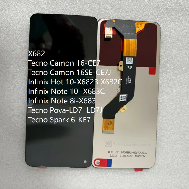 Infinix Itel X682 Hot 10 Note 8i Pova-LD7 Original Mobile Phone LCD Display Replacement Hot 10 Touch Screen Repair 1-Year