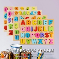 Juego de Rompecabezas de Madera Personalizado Inspirado en Montessori, Bloques de Construcción para Niños con Dígitos, Alfabeto ABC, Números, Cubos y Formas