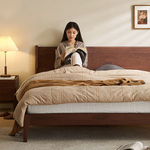 Cadre de lit Queen Size en bois massif de chêne moderne et simple B5018 <span class=keywords><strong>Gorange</strong></span>/ODM - Product Image 2