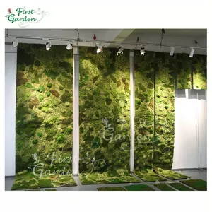 Artificial green moss plants decoration grass wall panel backdrop roll up vertical garden indoor plastic customize