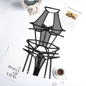 Valentines Hot Sell Vrouwen Luxe Transparant Kant Slipje 3 Set Erotische Borduurwerk Vrouwen Lingerie Bodysuits Sexy - Product Image 4