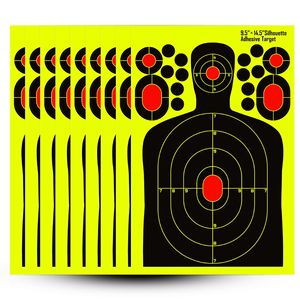 Autocollants de cible de tir auto-adhésifs pour entraînement, motif silhouette humaine réactive aux éclaboussures, jaune fluorescent, 9,5x14,5 pouces, pour usine - Product Image 3