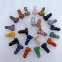 Dildo de Cristal Natural Mini al por Mayor, Artesanía de Piedra Semipreciosa, Pene de Cristal de Cuarzo Mixto Tallado a Mano