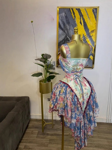 Vestidos Elegantes de Otoño para Mujer, sin Tirantes, Estampados, sin Mangas, con Cintura Ajustada y Plisada - Product Image 5