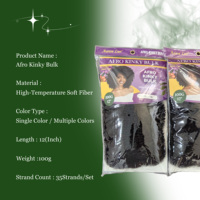 Cheveux synthétiques souples de 12 pouces, style Afro Kinky Bulk, pour tresses Afro Twist, cheveux noirs pour crochet, tresses africaines Box Braids Afro Kinky pour torsades