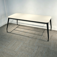 Table de salle à manger rectangulaire industrielle moderne en bois de noyer avec pieds en fer, meubles de cuisine et de restaurant, 6 places, durable