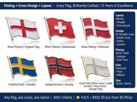 Maßgefertigte Wellige England St. George-Kreuz Flagge Hartemaille Anstecknadel, Englische Flagge Gedenk-Metallabzeichen