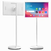 TV Android Portabel 32 Inci dengan Stand, Layar Sentuh Nirkabel, Kamera dengan Mikrofon Terintegrasi, Baterai 4-7 Jam untuk Rumah dan Kantor