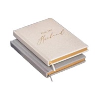 Carnet de notes A5 personnalisé en tissu de soie et lin, couverture rigide, dos doré, pages réutilisables et effaçables, papier noir, planificateur écologique