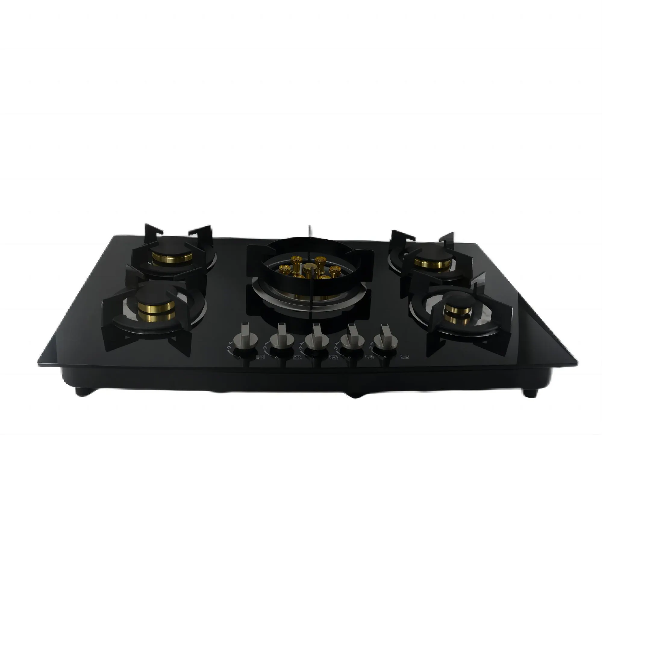 4-Head Gas Stove with Induction Cooker Large Panel Flameout Protection Device-for Household and Hotel Use Manual Power Supply