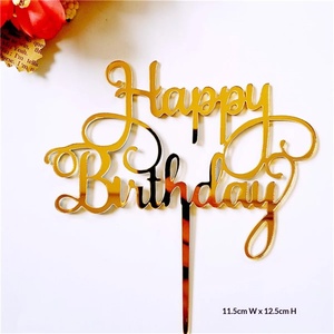 Tarjetas Decorativas Acrílicas para Pasteles, Redondas y Cuadradas, con Letras en Inglés para <span class=keywords><strong>Cumpleaños</strong></span>, Mesa <span class=keywords><strong>de</strong></span> Postres, Estilo Festivo, Multi-Ocasión - Product Image 4