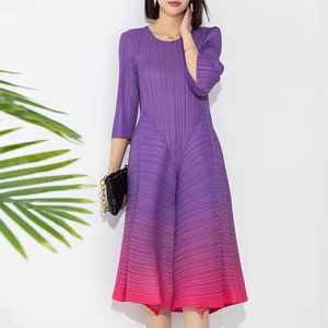 Vestidos de Mujer al por Mayor, Estilo Turco, Degradado, Otoño <span class=keywords><strong>2023</strong></span>, Disponibles, Talla Única, Plisados, Estilo Miyaki, Casuales - Product Image 4
