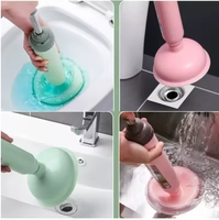 Déboucheur WC rotatif multifonction haute pression Sunshine Wholesale avec ventouse en caoutchouc pour angles morts
