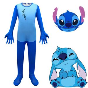 Combinaison de cosplay Stitch pour enfants, costume intégral animal de dessin animé mignon bleu rose pour Halloween - Product Image 3
