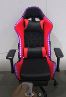 Chaise de bureau gaming avec repose-pieds, support lombaire et éclairage LED – La meilleure chaise d'ordinateur pour gamers