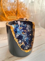 Bougies Artisanales de Luxe en Cire de Soja avec Feuilles d'Or et Cristaux Guérisseurs Colorés – Parfumées pour Aromathérapie, Idéales pour les Fêtes, Diwali, Ramadan