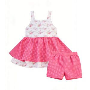 Conjunto de Falda con Estampado de Bandera del 4 de Julio para Niña, Modelo GSD3744, Venta al por Mayor, Ropa de Verano sin Mangas para Niñas - Product Image 5