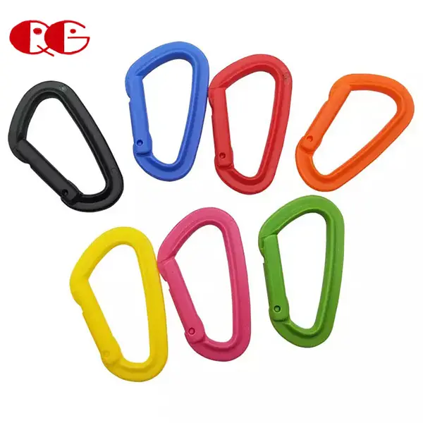 Plastic Carabiner Light Weight D-ring locking hanging hook link snap For keychain Hiking Climbing Mountaineering Carabiner