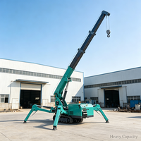 Grue araignée télescopique télécommandée à batterie pour travaux, offrant une hauteur de levage polyvalente